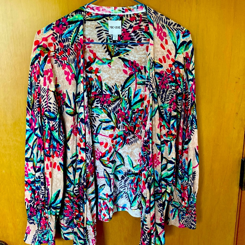 Nic + Zoe Draped Sweater. Size L.